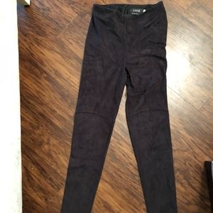 Black suede high waisted pants